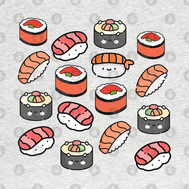 Cute Kawaii Sushi Colorful Fun Food by OneHappyDay